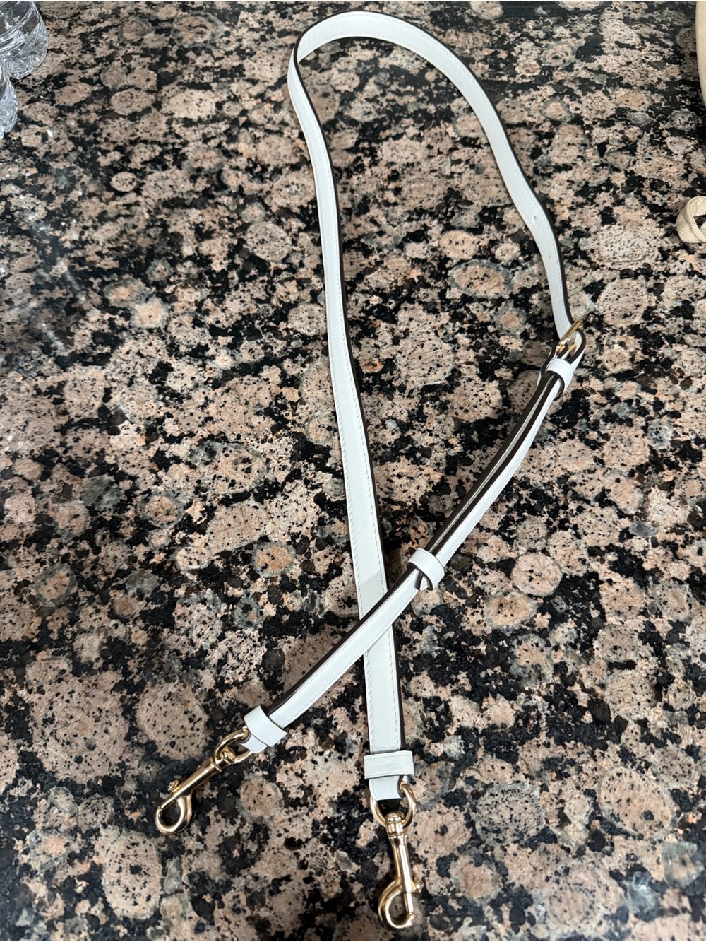 Coach White Leather Adjustable Crossbody Strap with Gold Hardware